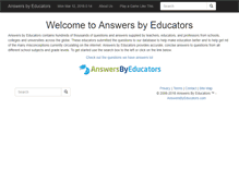 Tablet Screenshot of answersbyeducators.com